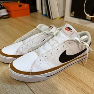 Nike Court Legacy White and Brown Sneakers Classic Design